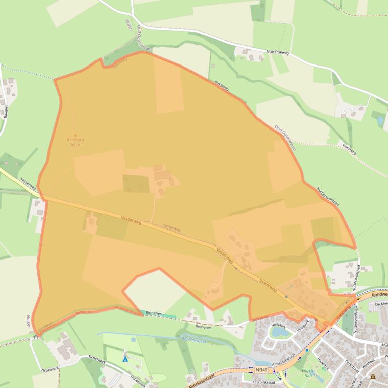 Kaart van postcodegebied 7631BC.