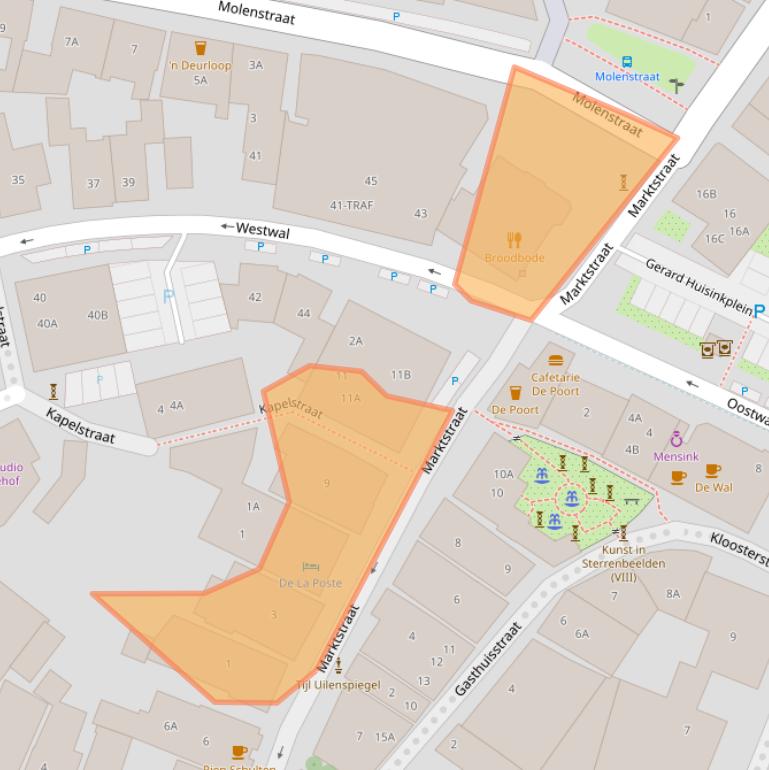 Kaart van postcodegebied 7631BX.