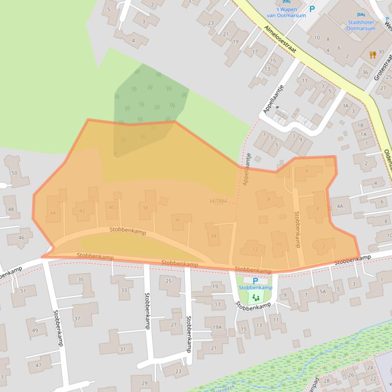 Kaart van postcodegebied 7631CP.