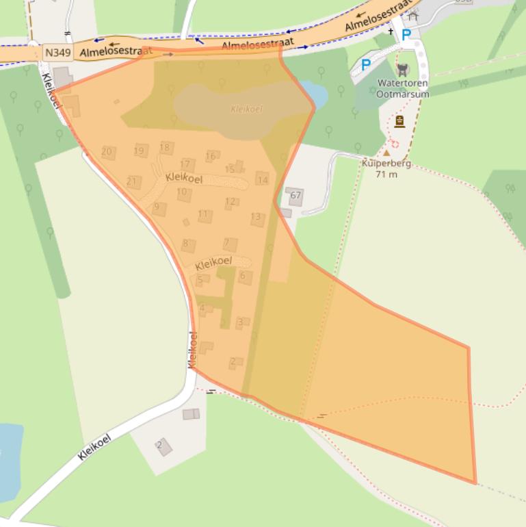 Kaart van postcodegebied 7631CZ.