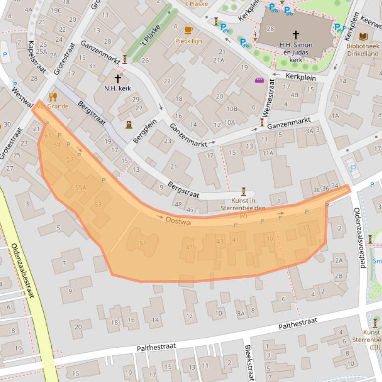 Kaart van postcodegebied 7631EH.