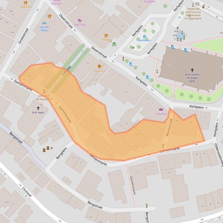 Kaart van postcodegebied 7631EN.