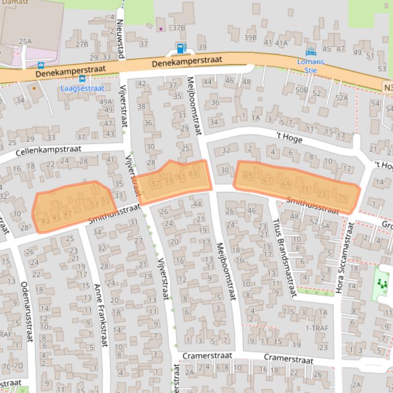 Kaart van postcodegebied 7631GG.