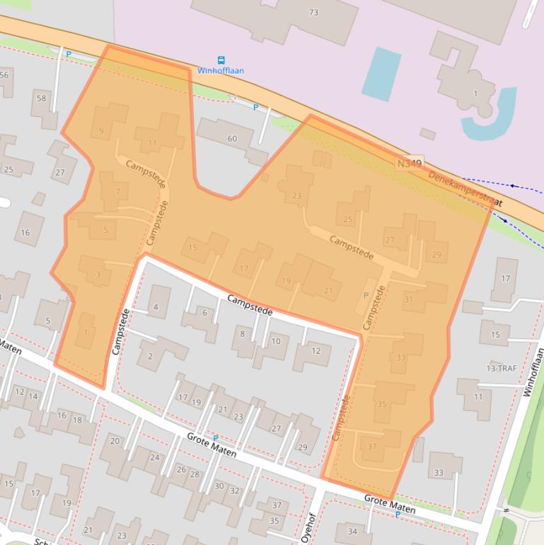 Kaart van postcodegebied 7631HS.