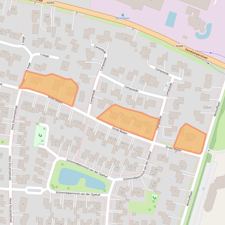 Kaart van postcodegebied 7631HT.