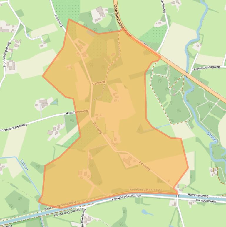 Kaart van postcodegebied 7634PC.