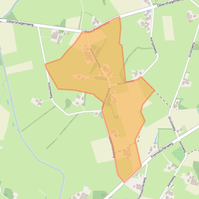 Kaart van postcodegebied 7634RE.