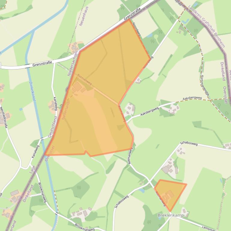 Kaart van postcodegebied 7635LC.