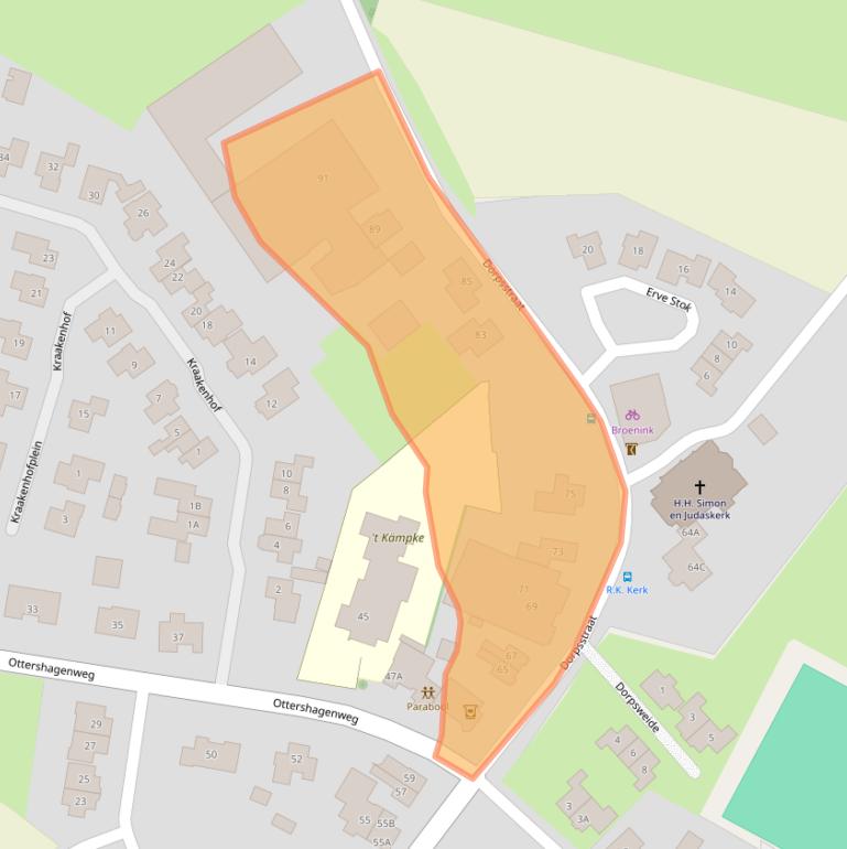 Kaart van postcodegebied 7635NB.