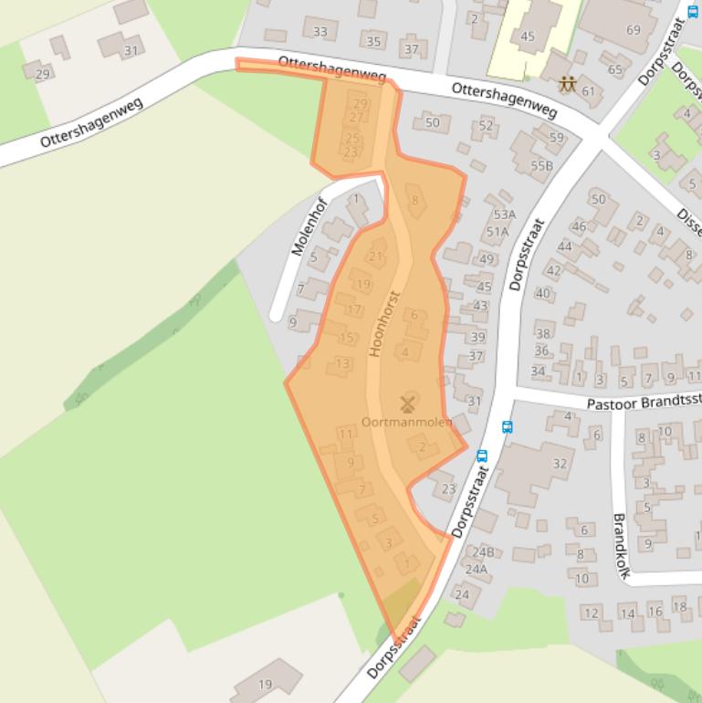 Kaart van postcodegebied 7635NW.