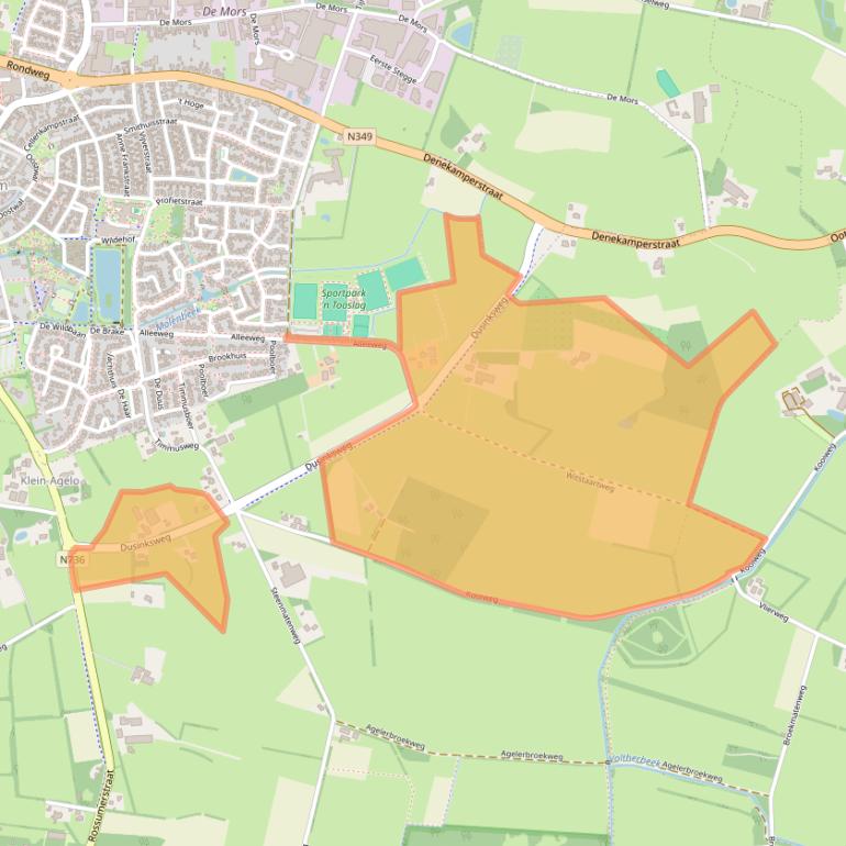 Kaart van postcodegebied 7636PE.