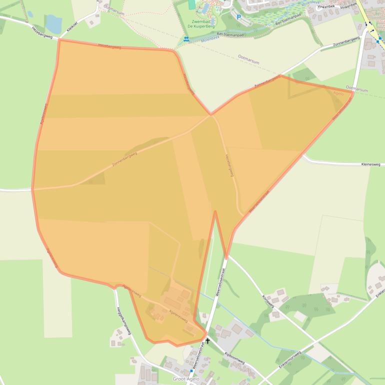 Kaart van postcodegebied 7636PT.