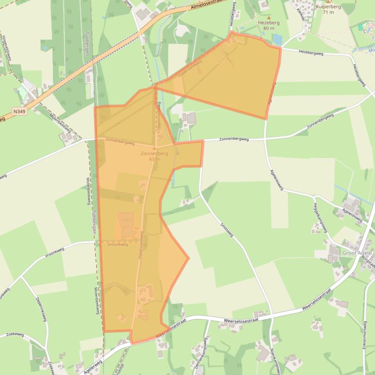 Kaart van postcodegebied 7636RH.