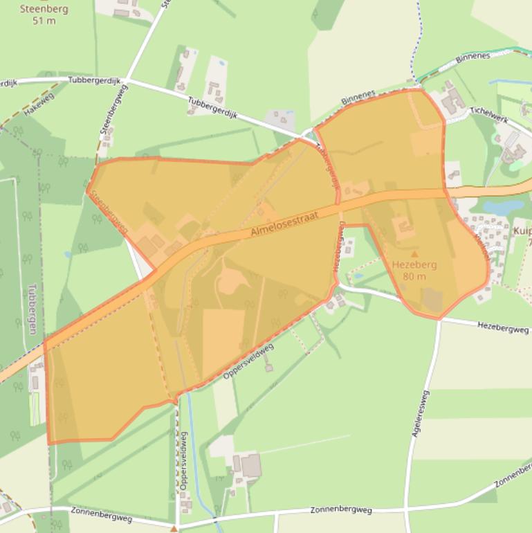 Kaart van postcodegebied 7636RN.