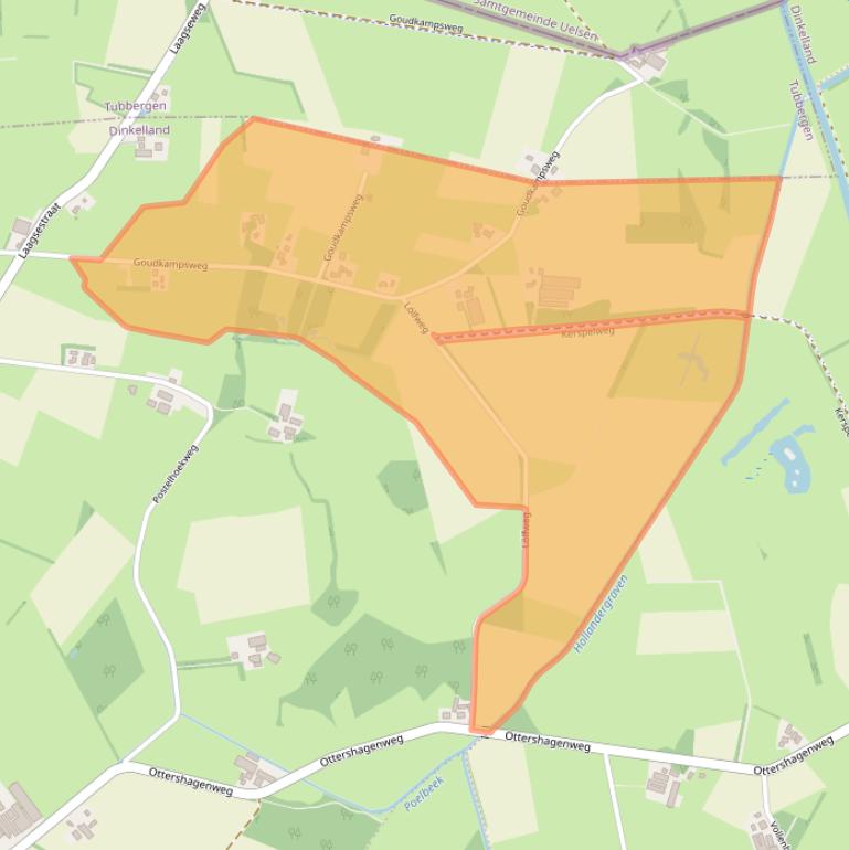 Kaart van postcodegebied 7637PR.