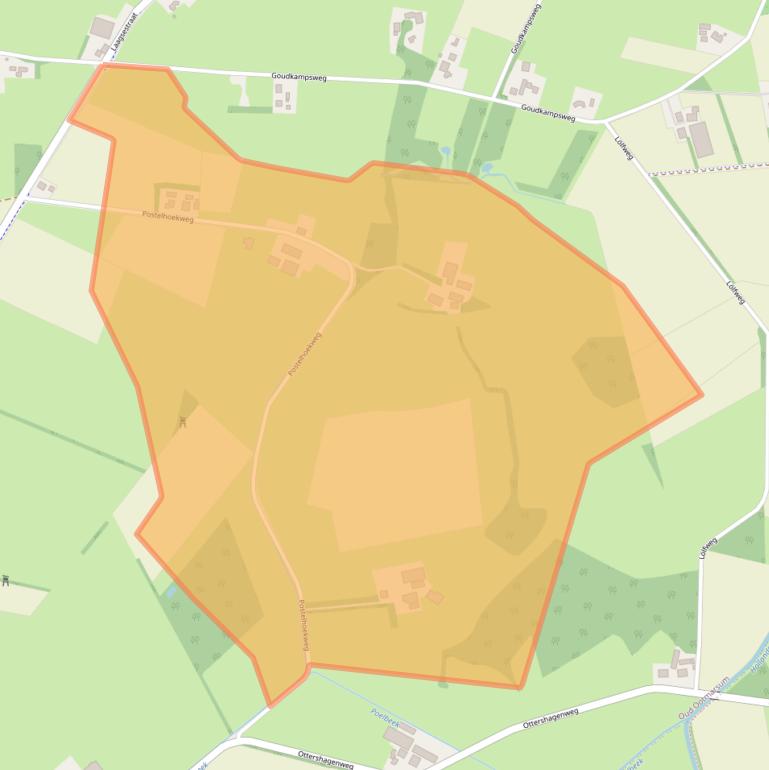 Kaart van postcodegebied 7637PW.