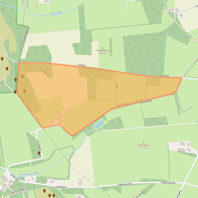 Kaart van postcodegebied 7638PE.