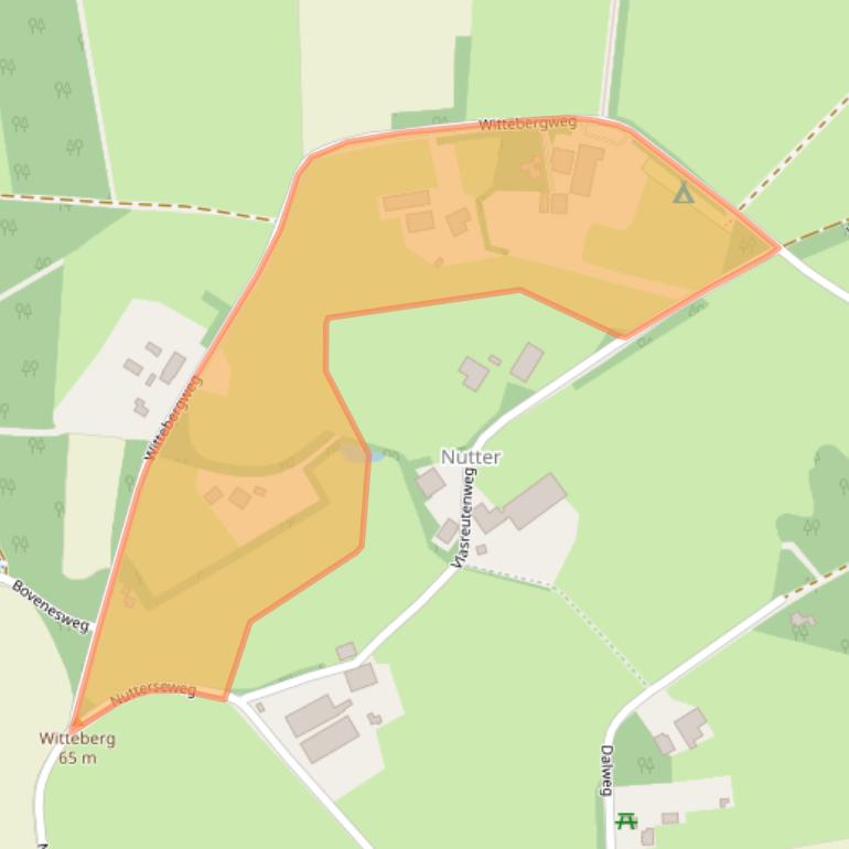 Kaart van postcodegebied 7638PN.