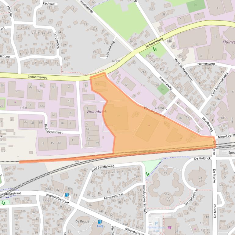 Kaart van postcodegebied 7641BD.