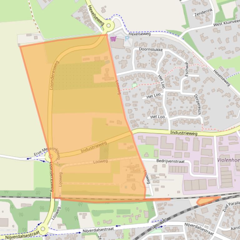 Kaart van postcodegebied 7641BG.