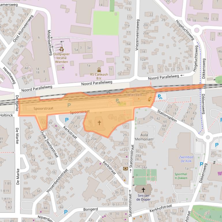 Kaart van postcodegebied 7641BJ.
