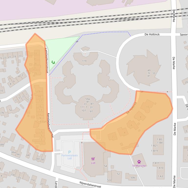 Kaart van postcodegebied 7641BP.