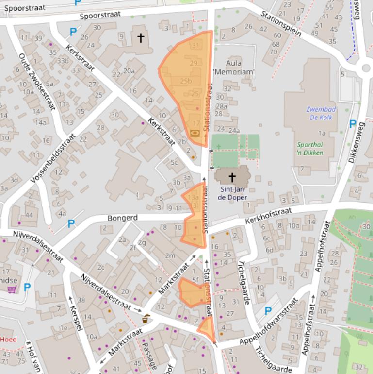 Kaart van postcodegebied 7641BV.
