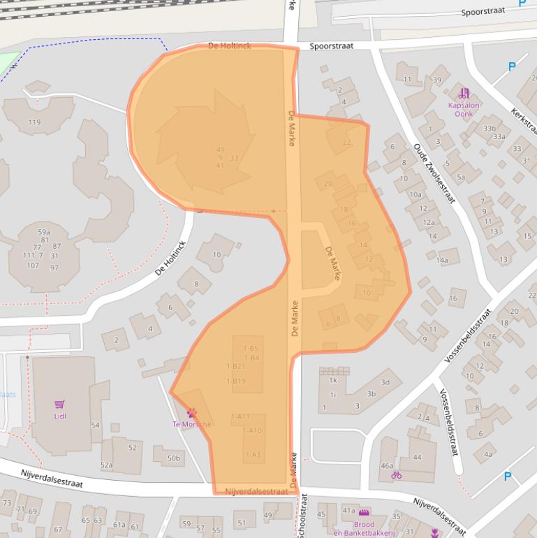 Kaart van postcodegebied 7641BZ.