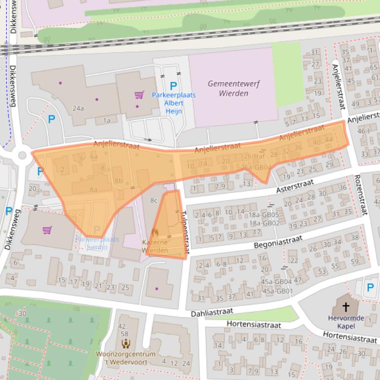 Kaart van postcodegebied 7641CG.