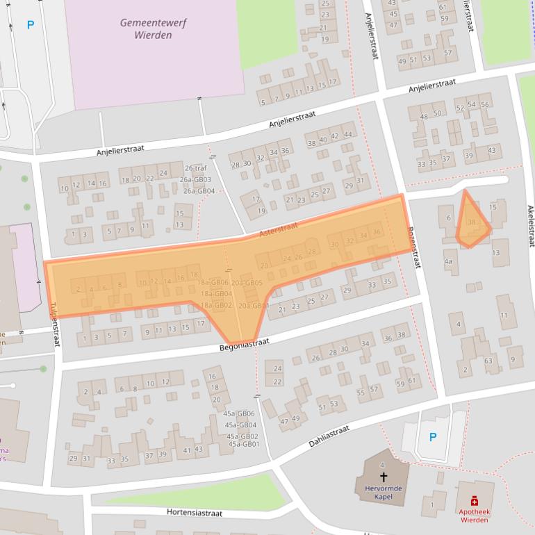 Kaart van postcodegebied 7641CL.