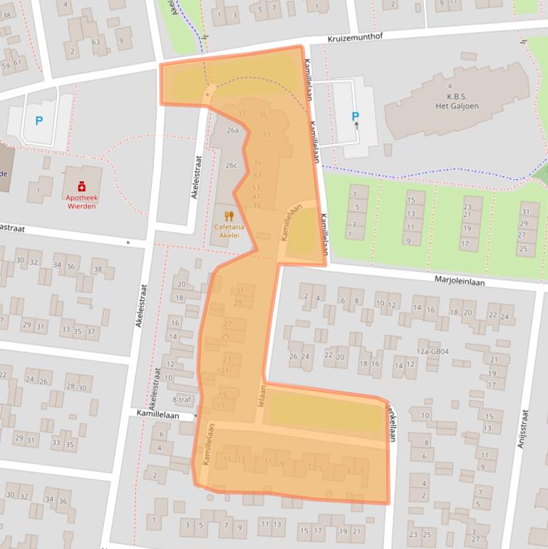 Kaart van postcodegebied 7641CV.