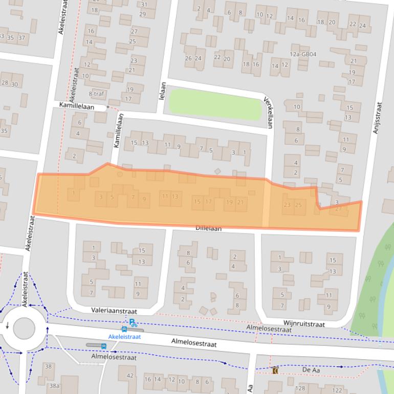 Kaart van postcodegebied 7641CX.