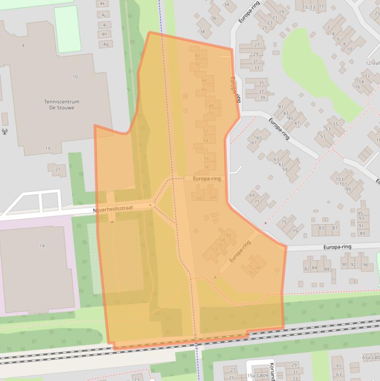 Kaart van postcodegebied 7641DB.