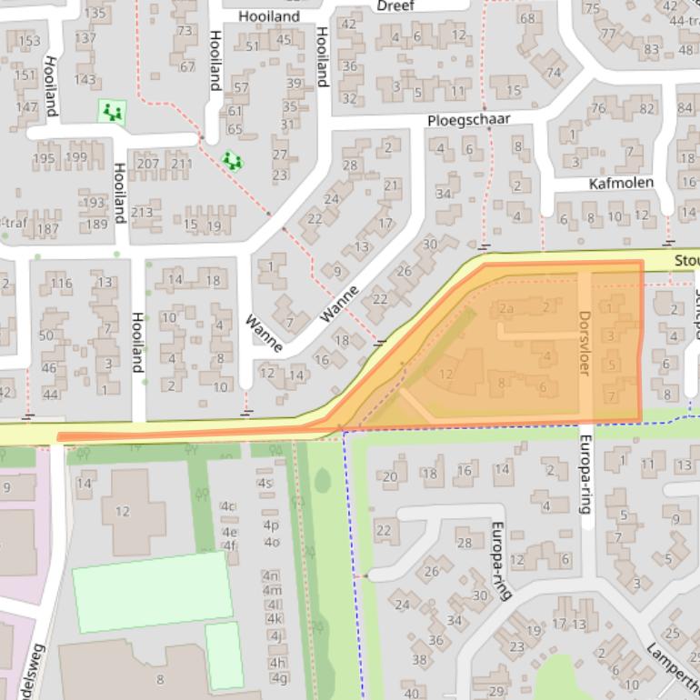 Kaart van postcodegebied 7641DZ.