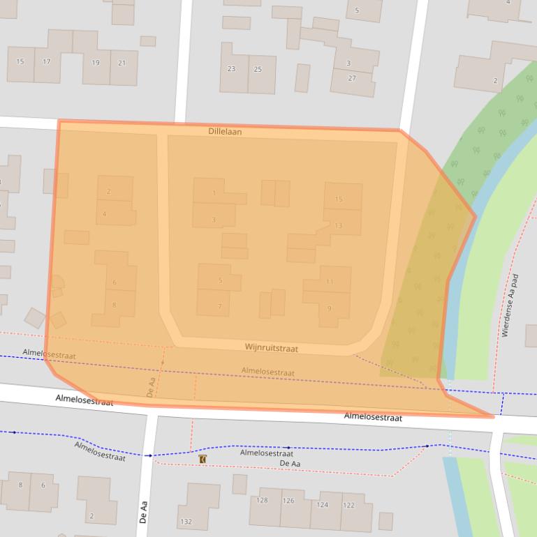 Kaart van postcodegebied 7641EA.