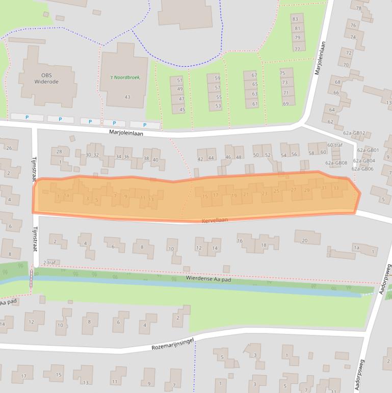 Kaart van postcodegebied 7641EE.