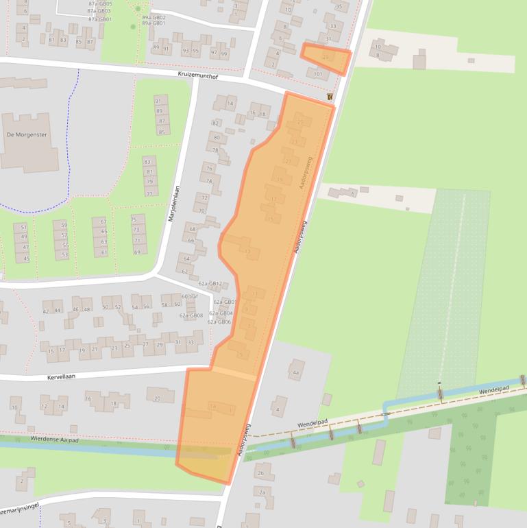 Kaart van postcodegebied 7641EJ.