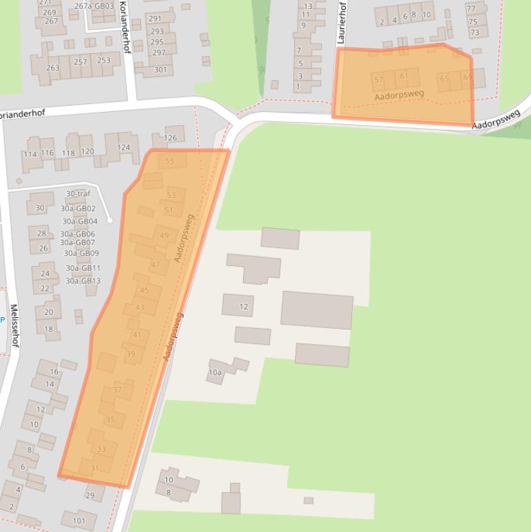 Kaart van postcodegebied 7641EK.