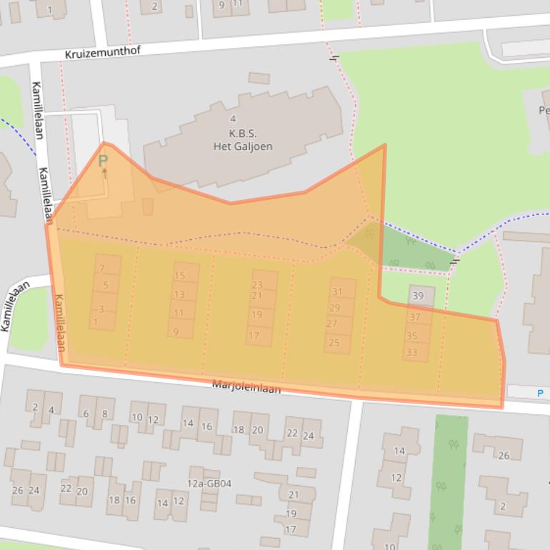 Kaart van postcodegebied 7641EM.