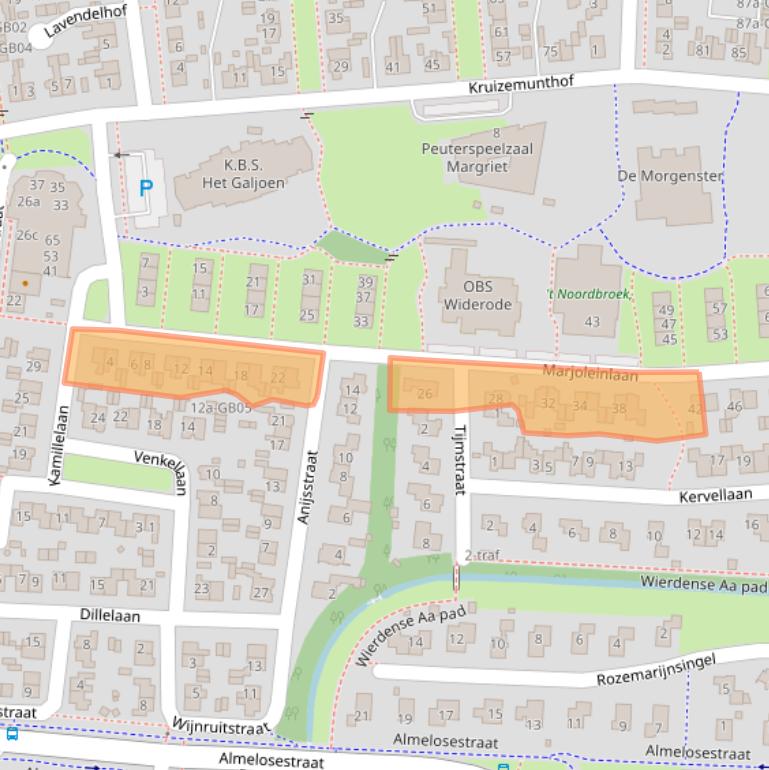 Kaart van postcodegebied 7641ER.