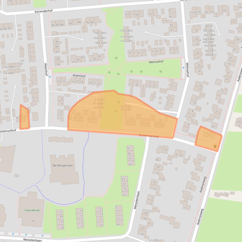 Kaart van postcodegebied 7641EW.