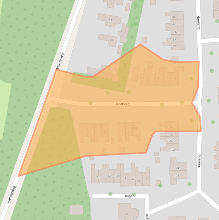 Kaart van postcodegebied 7641HA.