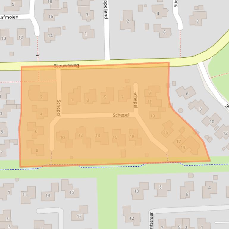 Kaart van postcodegebied 7641JG.