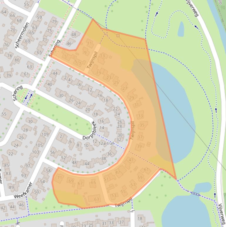 Kaart van postcodegebied 7641LJ.