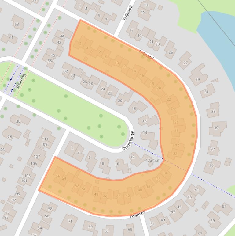 Kaart van postcodegebied 7641LK.