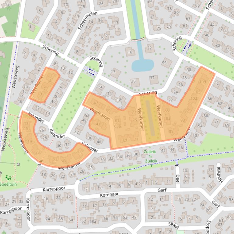 Kaart van postcodegebied 7641LM.