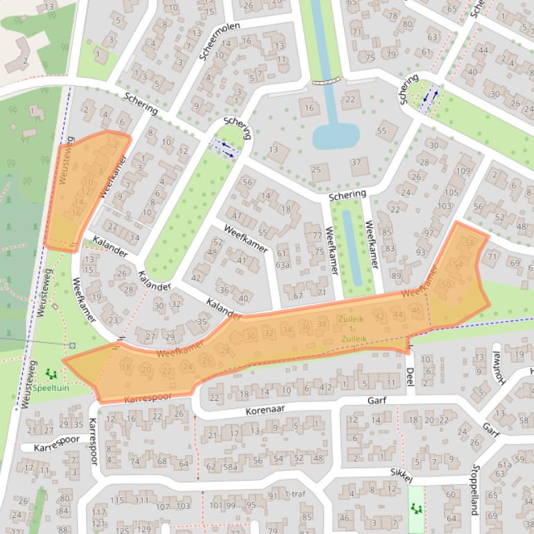 Kaart van postcodegebied 7641LN.