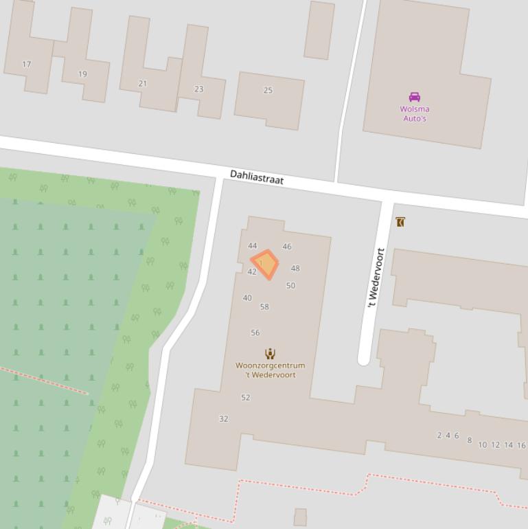 Kaart van postcodegebied 7641VA.