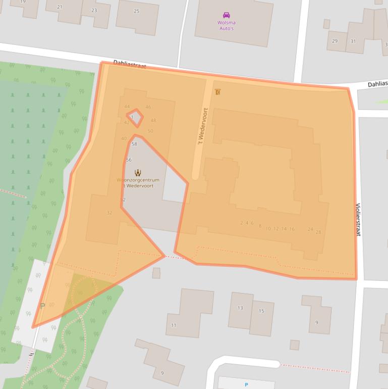 Kaart van postcodegebied 7641VB.