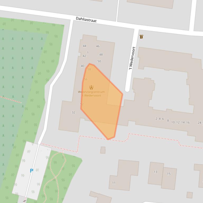 Kaart van postcodegebied 7641VC.